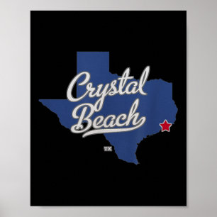 Poster Carte de Crystal Beach Texas Tx