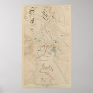 Poster Carte de détail de Mammoth Hot Springs