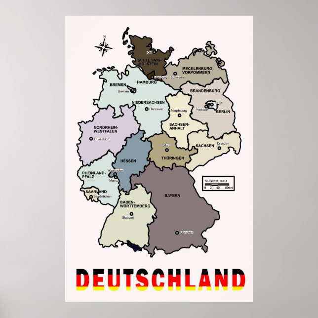 POSTER CARTE DE DEUTSCHLAND (Devant)