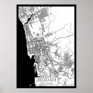 Poster Carte de Djedda Arabie Saoudite