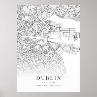 Poster Carte de Dublin