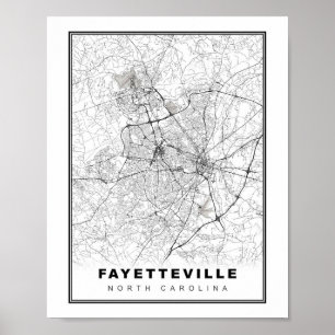 Poster Carte de Fayetteville