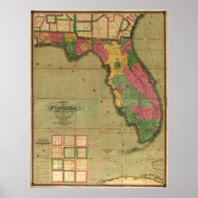 Poster Carte de Floride 1829 (Devant)