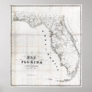Poster Carte de Floride 1837