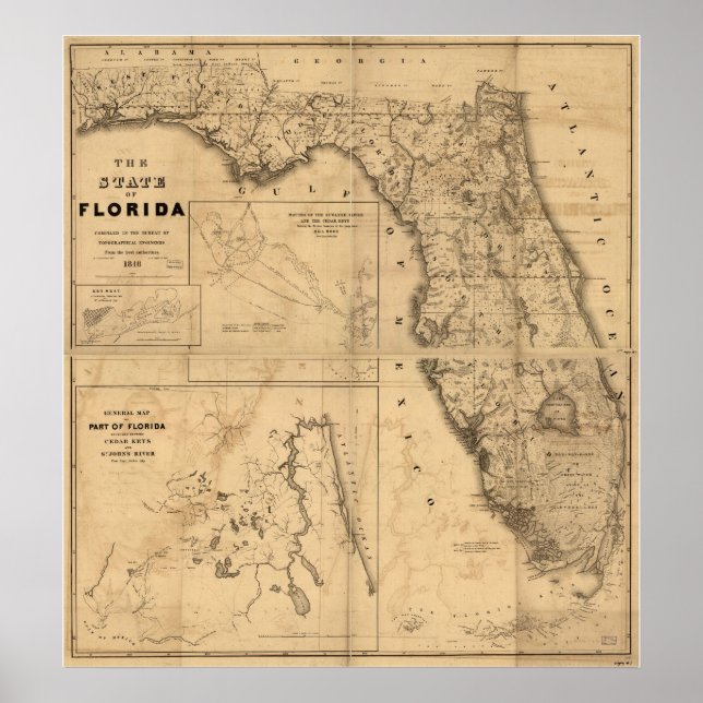 Poster Carte de Floride 1846 (Devant)