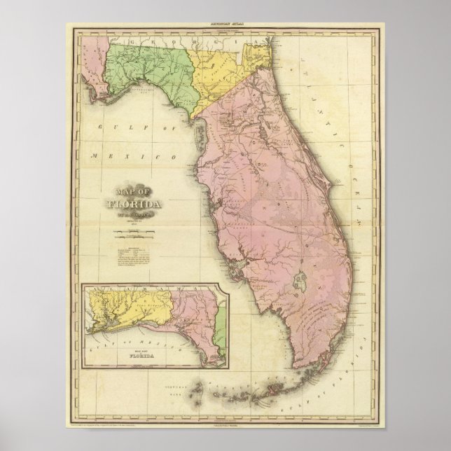 Poster Carte de Floride 2 (Devant)