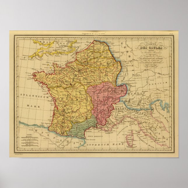 Poster Carte de Gaule (Devant)