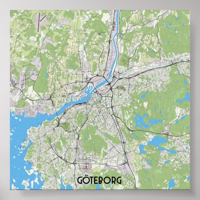 Poster Carte de Göteborg (Devant)