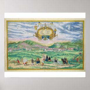Poster Carte de Grenade, de "Civitates Orbis Terrarum"
