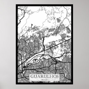 Poster Carte de Guarulhos Brésil