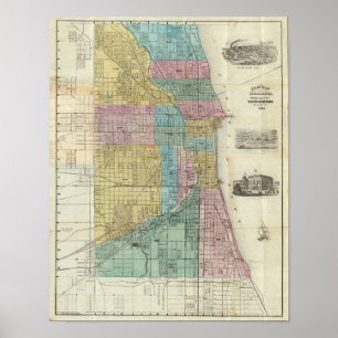 Poster Carte de guide de Chicago