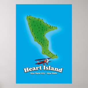 Poster Carte de Hart Island New York New York