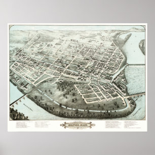 Poster Carte de Holyoke, Messe de 1877
