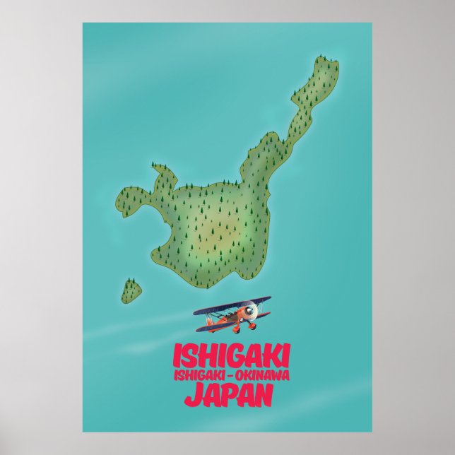 Poster Carte de Ishigaki Okinawa, Japon (Devant)