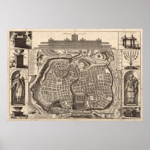 Poster Carte de Jérusalem