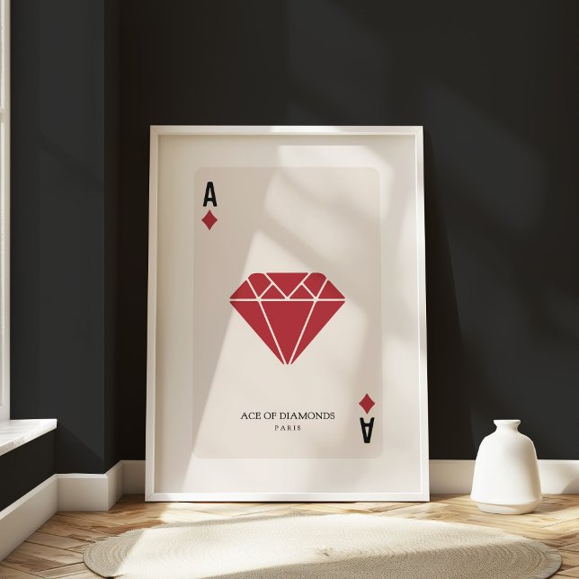 Poster Carte de jeu moderne Paris Ace Diamonds Mur tendan (Créateur téléchargé)