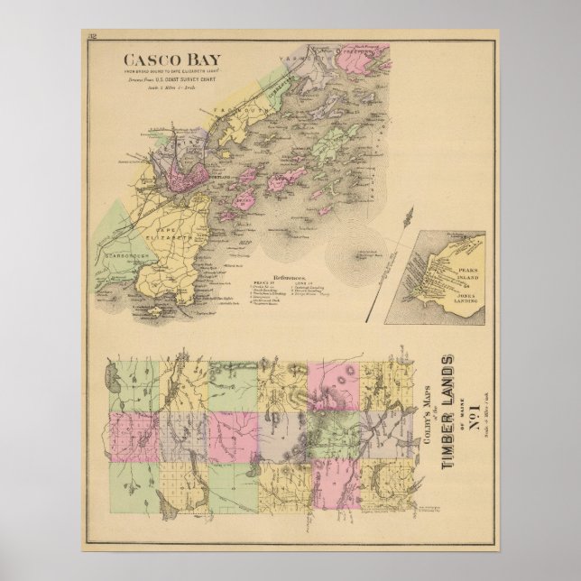 Poster Carte de la baie Casco (Devant)