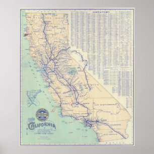 Poster Carte de la Californie 4