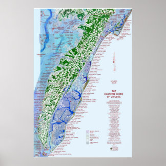 Poster Carte de la côte est 1