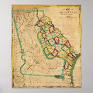 Poster Carte de la Géorgie