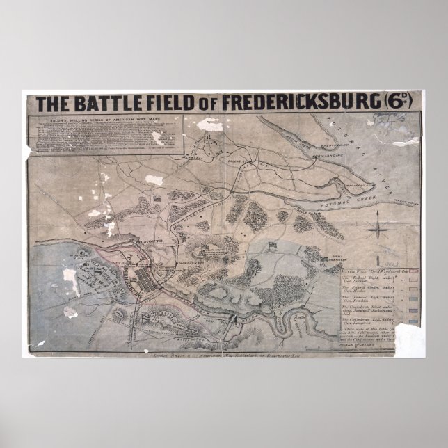 Poster Carte de la guerre civile américaine (Devant)