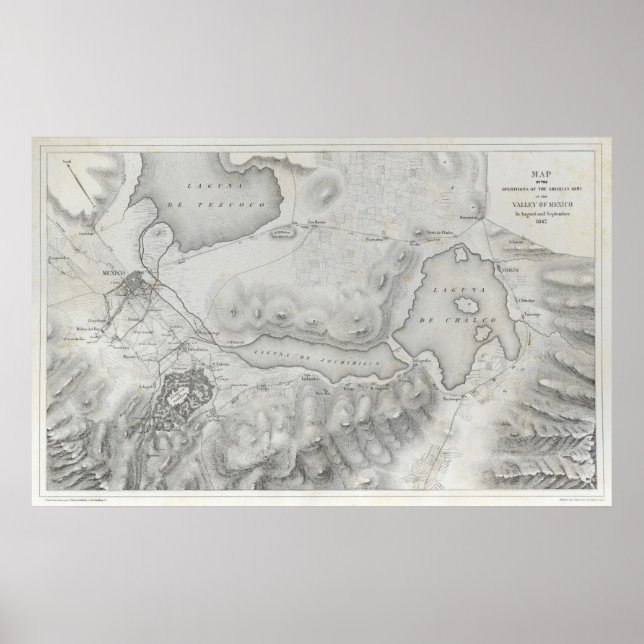 Poster Carte de la guerre mexicaine (Devant)