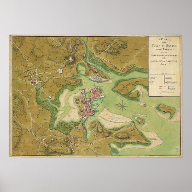 Poster Carte de la guerre révolutionnaire du port de Bost (Devant)