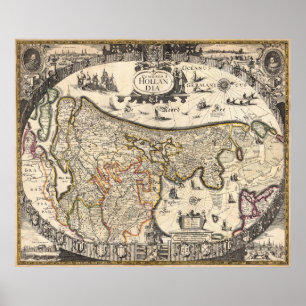 Poster Carte de la Hollande
