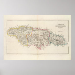 Poster Carte de la Jamaïque