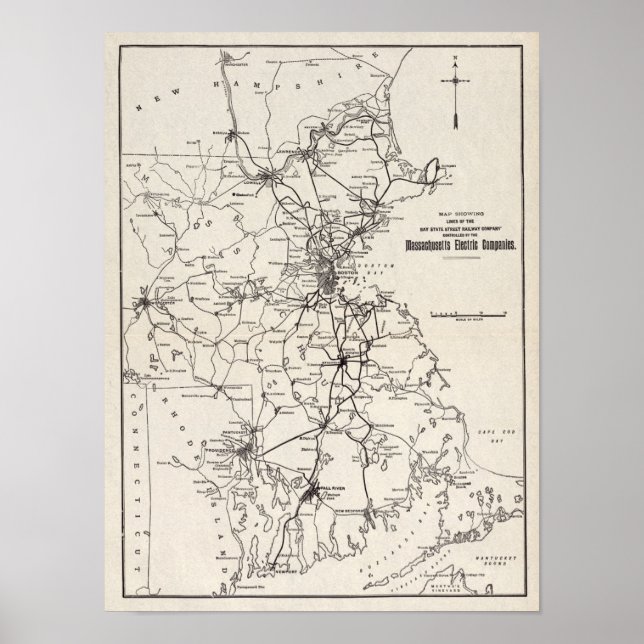 Poster Carte de la Lehigh Valley Transit Company en 1913 (Devant)
