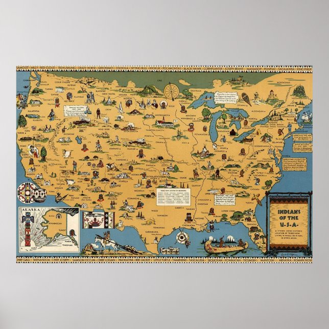 Poster Carte de la nation amérindienne (Devant)