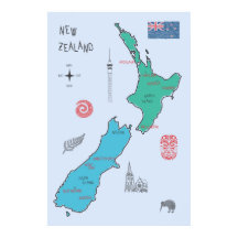 Carte de la Nouvelle-Zélande