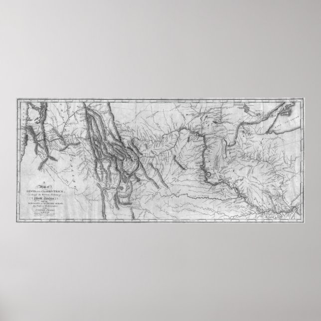 Poster Carte de la piste de Lewis et Clark[1814] (Devant)