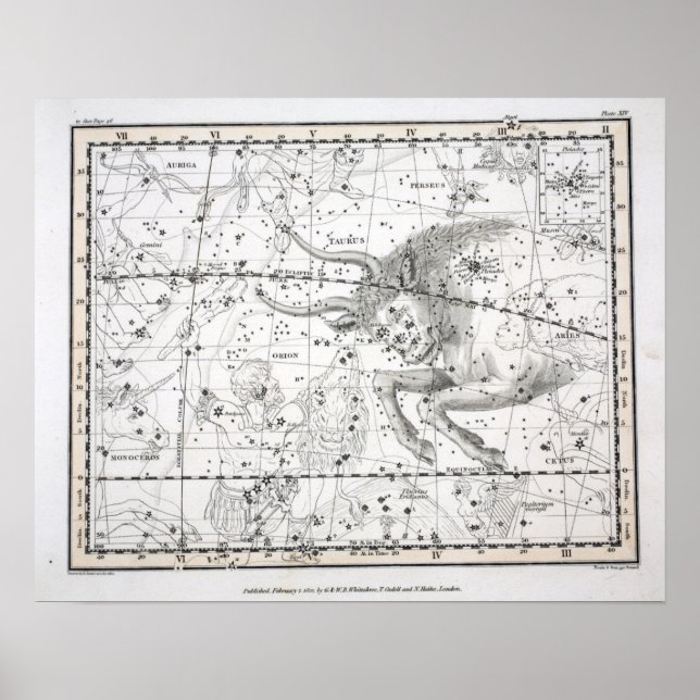 Poster Carte de la plaque Constellations XIV (Devant)