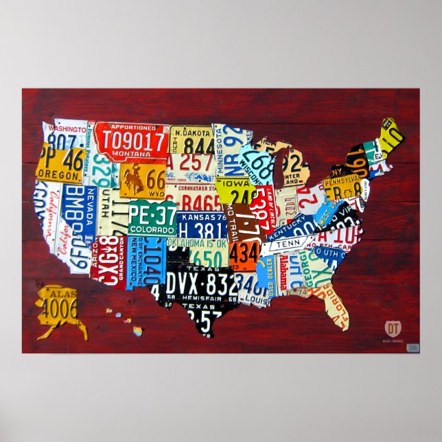 Poster Carte de la plaque de licence de USA 2011 Edition  (Devant)