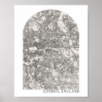 Carte de la rue d'Arch Minimal Boho de Londres