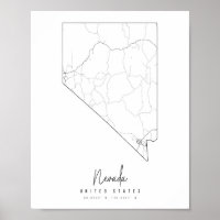 Carte de la rue minimale du Nevada