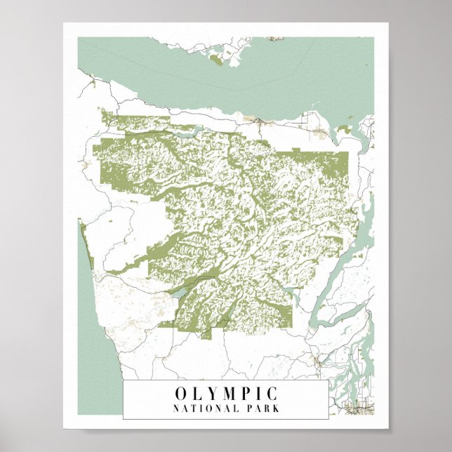 Poster Carte de la rue Retro du parc national olympique (Devant)