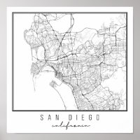 Carte de la rue San Diego California