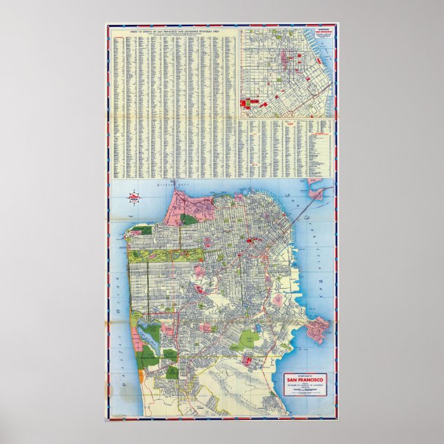 Poster Carte de la rue San Francisco (Devant)