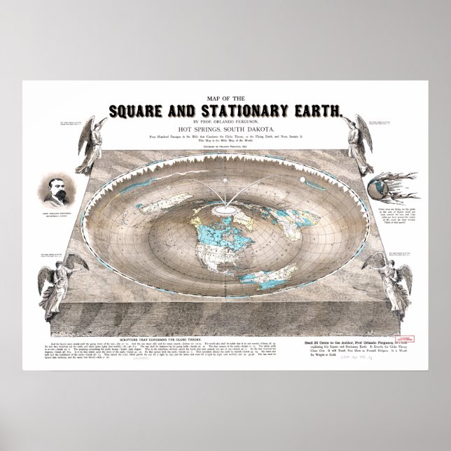 Poster Carte de la Terre plate (Devant)