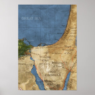 Poster Carte de la Terre Sainte