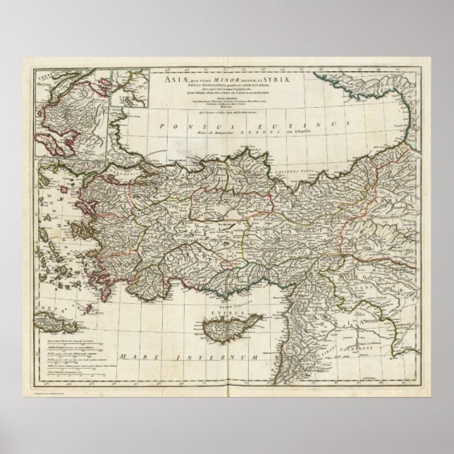 Poster Carte de la Turquie (Devant)
