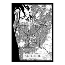 Carte de la ville d'Adélaïde Australie