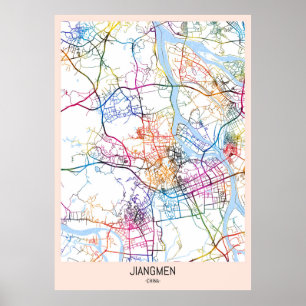 Poster Carte de la ville de Jiangmen