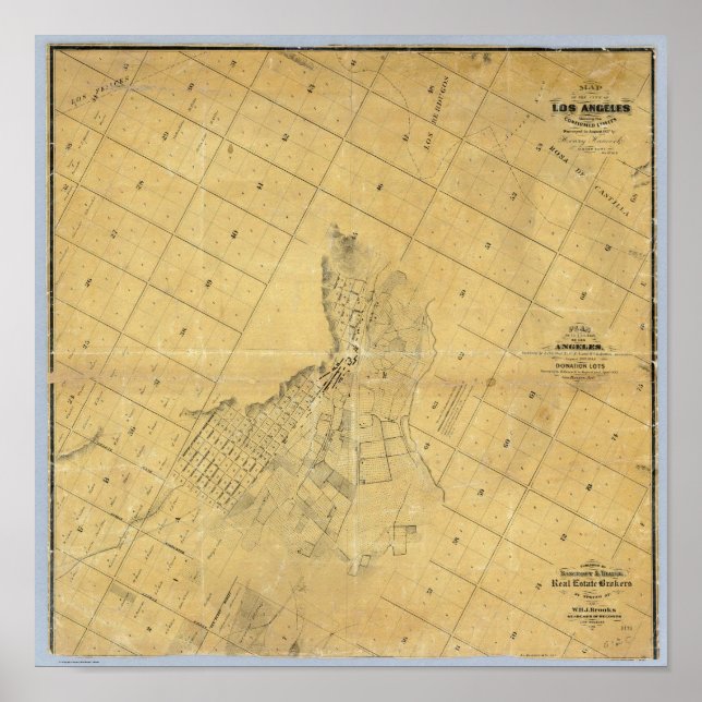 Poster Carte De La Ville De Los Angeles (Devant)