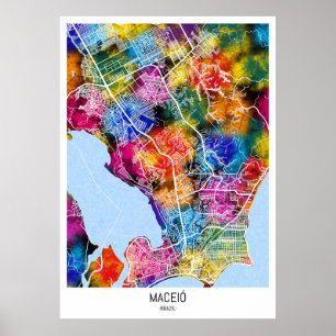 Poster Carte de la ville de Maceió Brésil