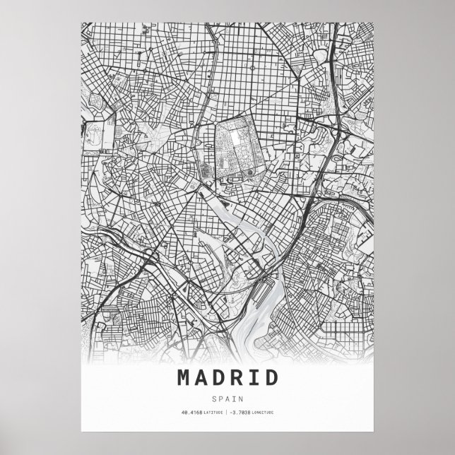Poster Carte de la ville de Madrid (Devant)