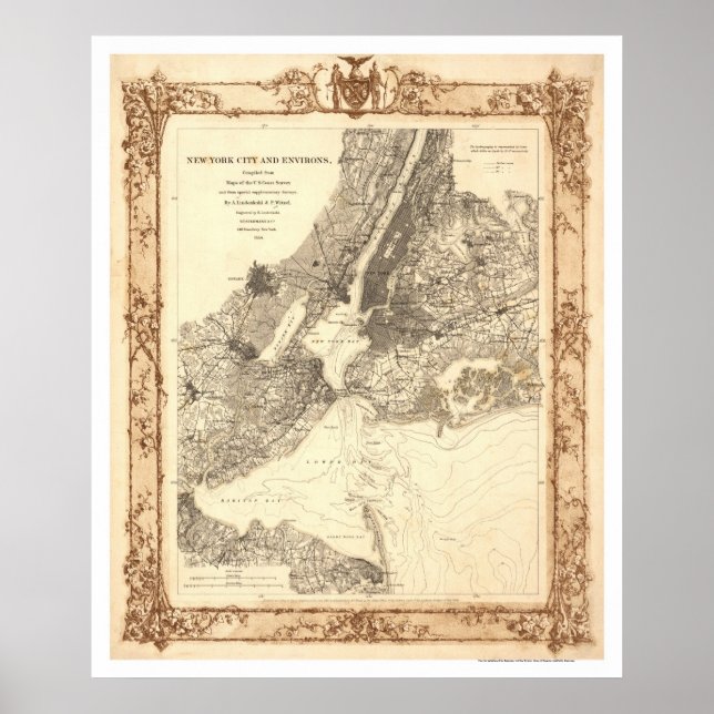 Poster Carte de la ville de New York et des environnement (Devant)
