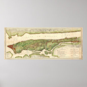 Poster Carte de la ville de New York pendant la carte rév